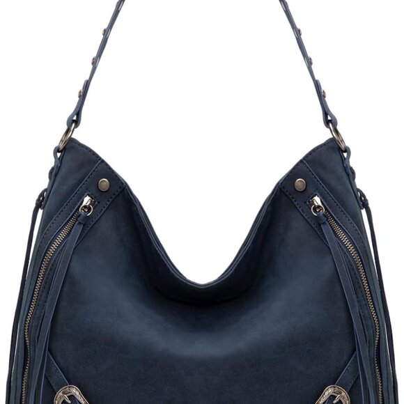 Wrangler Large Hobo Purses and Handbags for Women with Buckle and Fringe Zipper - Picture 1 of 8